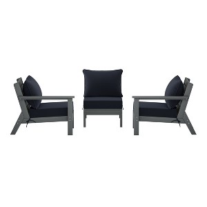 WestinTrends Avalon Outdoor Patio HDPE Loveseat Sofa with Patio Cushions - 1 of 4