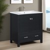 30" Bathroom Vanity with Single Sink, Bathroom Storage Cabinet with 2 Doors and a Drawer, Soft Closing - Leovsnove - 3 of 4