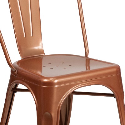 Copper Elegance Stackable Metal Indoor-Outdoor Chair