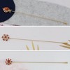 Anna-Kaci Vintage 3Pcs Long Stick Hat Pins Crystal Flower Butterfly and Pearl Details for Classic Hat Lapel and Scarf Accessorizing - 3pcs Flower - 2 of 4