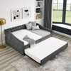 NicBex Full Size Upholstered Tufted Button Daybed with Twin Size Trundle for Bedroom,Living Room,Apartment,Gray - 2 of 4