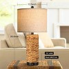 25''Rattan Table Lamp With 3-Way Dimmable For Living Room Set Of 2,Table Lamps With 2 USB Ports 1 AC Outlet,Modern Table Lamps Bedroom-The Pop Home - 3 of 4