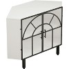 White Corner Cabinet,Glass Display Curio Cabinet,Corner Bookshelf Home Bar Furniture for Living Room Bedroom Office Hallway - 3 of 4