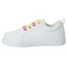 Kensie Girls White Casual Sneakers with Lace Up Closure and Glittery Accents  (Little Kid/Big Kid) - 3 of 4