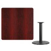 Flash Furniture 42'' Square Laminate Table Top with 24'' Round Table Height Base - 2 of 2