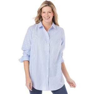Woman Within Women's Plus Size Perfect Long Sleeve Shirt - 1 of 4