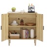TIRAMISUBEST Kitchen storage cabinets with rattan decorative doors - Natural Mobile File Cabinet - 2 of 4