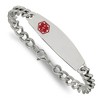 Black Bow Jewelry Men's Stainless Steel Red Enamel Medical I.D. 8.5 Inch Bracelet - 3 of 4