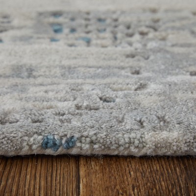 Zarah Gray Taupe Blue Abstract Wool Viscose Area Rug