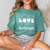 Simply Sage Market Women's Love Summer Stacked Short Sleeve Garment Dyed Tee - 2 of 3