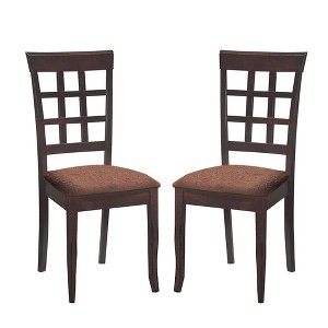 Simple Relax Set of 2 Upholstered Side Chairs with Tapered Legs in Espresso and Dark Brown - 1 of 4
