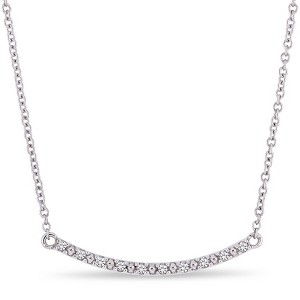 EVERLY JEWELRY | 10K Gold Children's Diamond Bar Necklace - 15 inch- Multiple Metal Color Options - 1 of 4