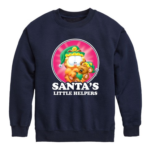 Boys' - Garfield - Santas Little Helpers Graphic Long Sleeve Fleece Sweatshirt - image 1 of 4