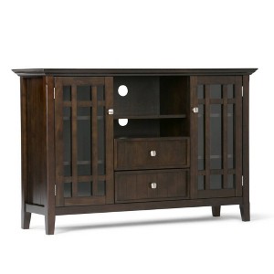 Tall Freemont Solid Wood TV Stand for TVs up to 60" Dark Tobacco Brown - WyndenHall: With Adjustable Shelves, Cable Management - 1 of 4