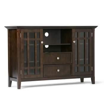 Tall Freemont Solid Wood TV Stand for TVs up to 60" Dark Tobacco Brown - WyndenHall