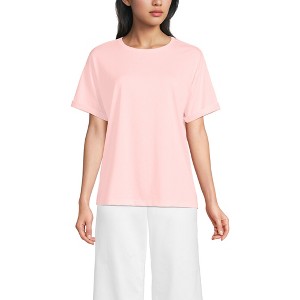 Lands' End Women's Oversized Supima Short Sleeve Crew Neck T-Shirt - 1 of 3