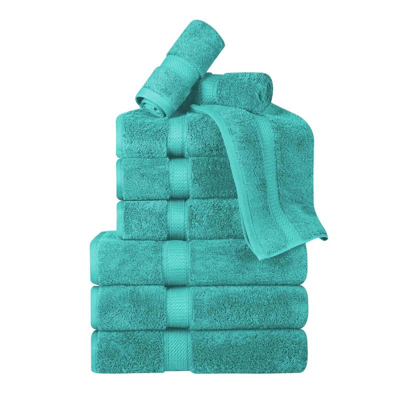 Premium Cotton 800 GSM Heavyweight Plush Luxury 9 Piece Bathroom Towel Set by Blue Nile Mills, 1 of 8