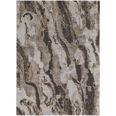 Vancouver Modern Abstract Ivory/Brown/Taupe Area Rug