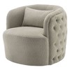 34" Wide Boucle Tufted Upholstered 360° Swivel Armchair - Kinwell - 2 of 4