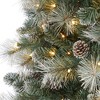 Nearly Natural Frosted Tip British Columbia Mountain Pine Artificial Christmas Tree with 400 Clear Lights, Pine Cones and 882 Bendable Branches - 4 of 4