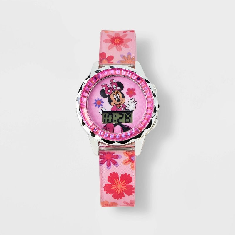 Girls&#39; Minnie Mouse LCD Watch - Pink, 1 of 6