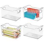 mDesign Large Plastic Home Office Desk Storage Organizer Bin, 4 Pack - Clear
