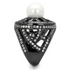 Slickblue White Pearl Synthetic Crystal Ring, Light Black Stainless Steel, Women’s Fashion Pave Ring, Sizes 5-10 - 4 of 4