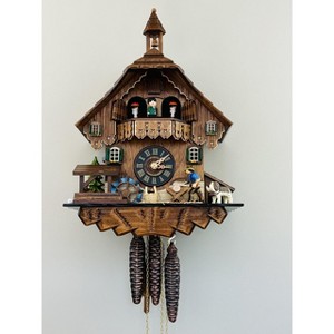 14" Musical Cuckoo Clock with Woodcutter & Waterwheel - 1 of 4