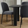 7-Piece Dining Table Set, 67'' Black Rectangle Table with 6 Armless Upholstered Linen Fabric Dining Chairs, Indoor Furniture - Maison Boucle - 2 of 4