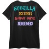 Godzilla Vs. Kong The New Empire Neon Titans Face Art Crew Neck Short Sleeve Women's Black T-shirt - 2 of 4