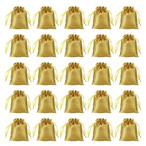 Unique Bargains Mini Smooth Wedding Christmas Satin Bags with Drawstring 50 Pcs - 1 of 4