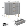 Fluted 3 Drawer Storage Dresser, Tall Modern Chest with Ample Deep Drawers and Wide Top - 2 of 4
