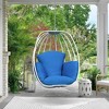 Aluminum Egg Chair; Hanging Swing Chair with Thickness Cushion for Indoor; Outdoor; Garden; Patio - 2 of 4