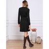 INSPIRE CHIC Women's Long Sleeve Casual Crew Neck Ribbed Knit Textured Sweater Dress - 3 of 4