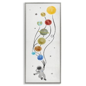 Stupell Industries Whimsical Astronaut Floating Balloon, 10" x 24" - 1 of 4
