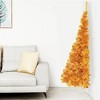 vidaXL 6ft Artificial Half Christmas Tree with Stand - Gold PVC Realistic and Bushy Xmas Tree - 2 of 4