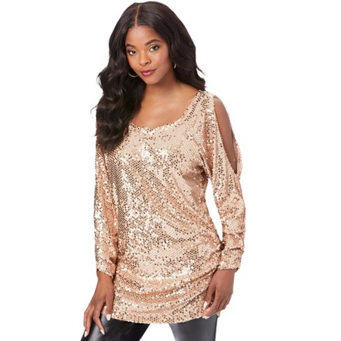 Sequin cold shoulder cheap top