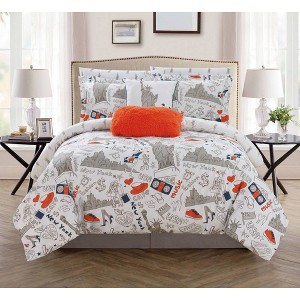 Chic Home Design Twin 7pc Ellis Bed In A Bag Comforter Set Navy, Blue