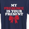 Women's - Instant Message - My Presence Is Your Present Christmas Short Sleeve Graphic T-Shirt - 2 of 4