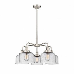 Bell - 5 Light Stem Hung Chandelier In Art Deco Style-14.75 Inches Tall and 26 Inches Wide - 1 of 1
