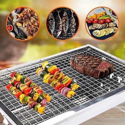 Compact Stainless Steel Folding Charcoal Hibachi Grill