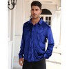 Coolmee Men's Velvet Shirts Long Sleeve Button Up Shirt Wedding Party Prom Shirt - 4 of 4