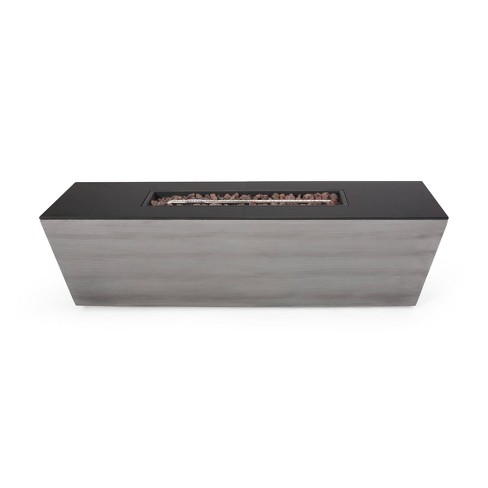 Langton Outdoor 50000 Btu Light Weight Concrete u0026 Ceramic Rectangular Fire  Pit - Christopher Knight Home : Target