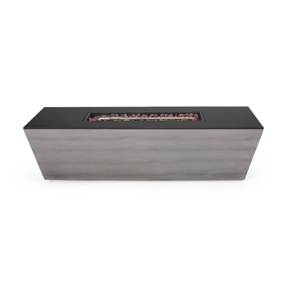 Christopher Knight Home Langton Outdoor 50000 BTU Light Weight Concrete & Ceramic Rectangular Fire Pit