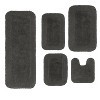 Radiant Bathroom Rugs Set, Washable Rug, Extra Soft and Absorbent bath Rug, Bath Mat Set, Bath Floor Mat Non-Slip, 5 Pcs Set with Contour, Gray - 2 of 4