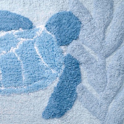 Blue Sea Turtle Cotton Bath Rug