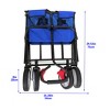 Grungis Folding Wagon Storage Cart with Adjustable Handle,Shopping Wagon Cart with Waterproof Fabric,Utility Cart for Camping,Shopping,Red - 3 of 4