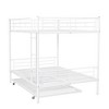 PAGED Full over Full Bunk Bed, Modern Metal Bed Frame, Convertible Triple Bed with Trundle, Ladder and Guardrail for Bedroom - 3 of 4