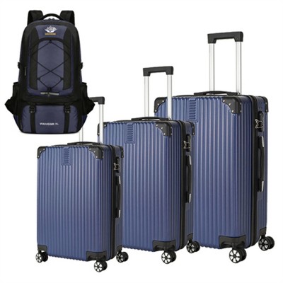 BEAFUP 3-Piece Hard Shell Luggage Set with Spinner Wheels and Password Lock - Lightweight Suitcases for Travel, with Hiking Bag