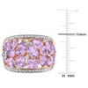 EVERLY JEWELRY | Rose Plated Sterling Silver 0.07 CT TW Diamond And 5 1/6 CT TGW Rose de France Fashion Ring - 4 of 4